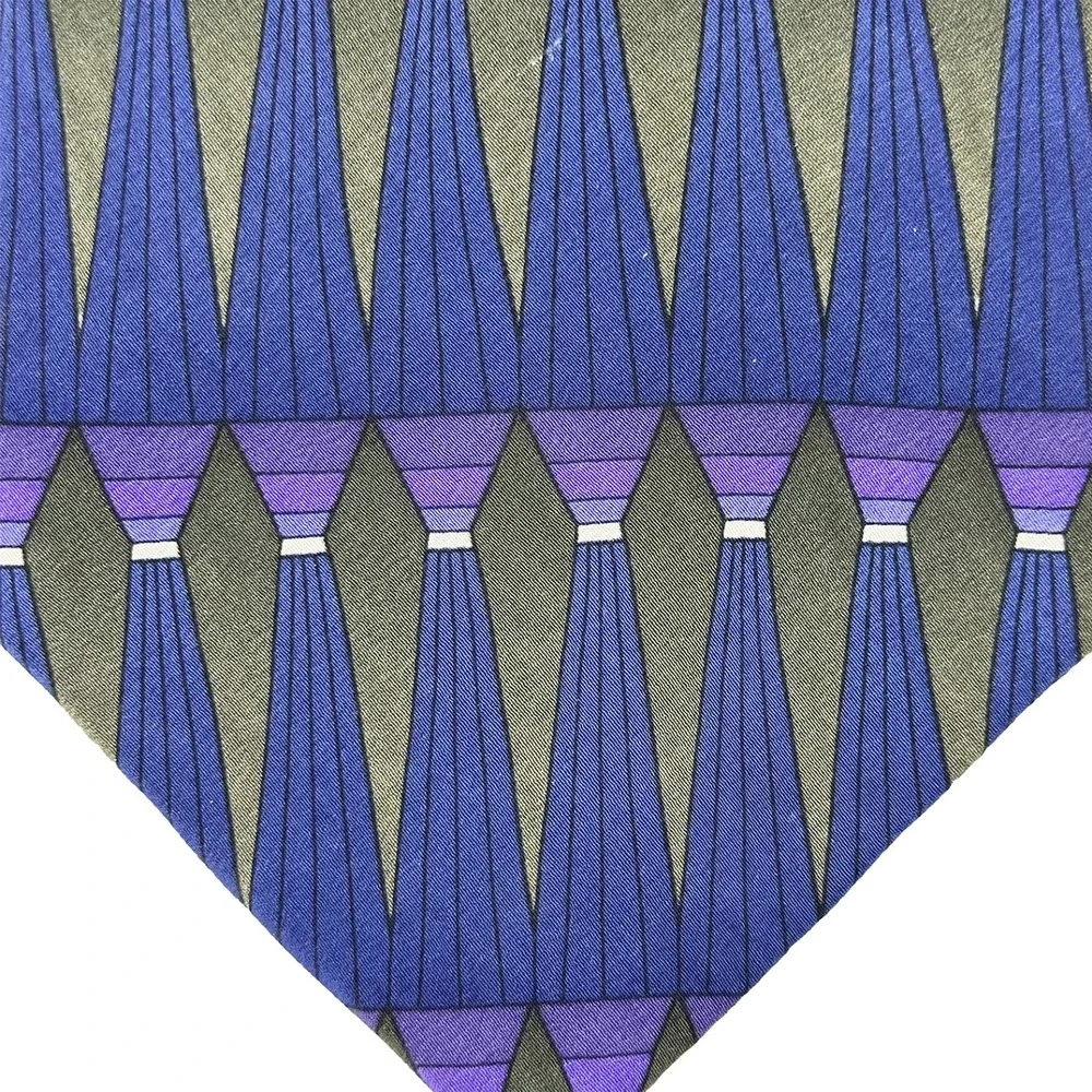 GRATEFUL DEAD Vintage 1996 Men's Geometric Print‎ Neck Tie • 100% Silk • purple